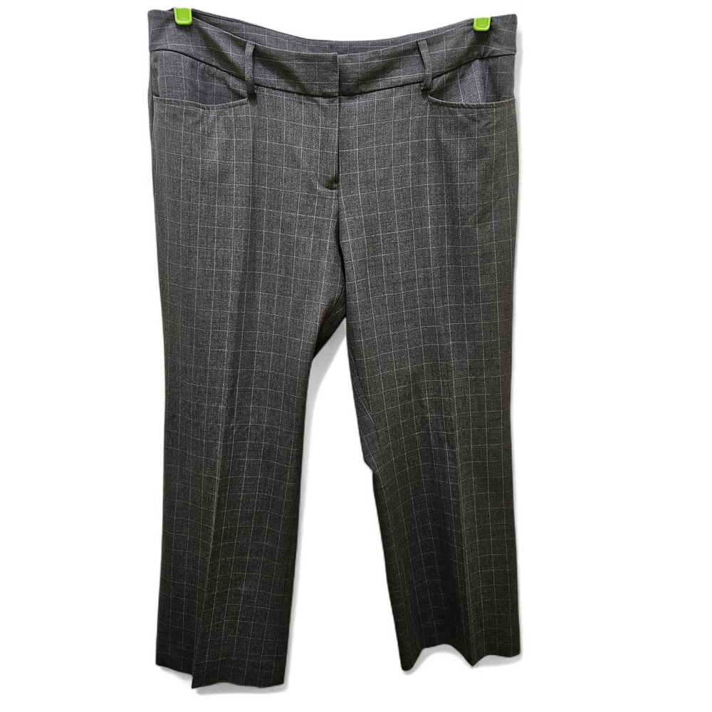 MICHAEL KORS Grammercy Fit Gray Plaid Petite Pants Women 14P Career Classic - Picture 1 of 12